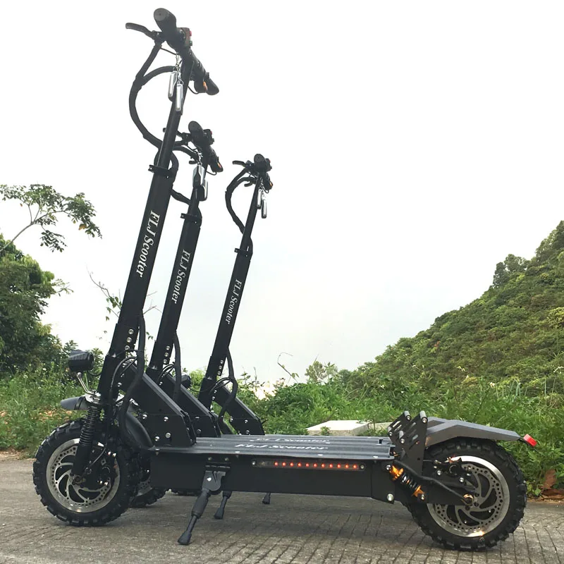  FLJ T113 60V/3200W Dual Motor Electric Scooter with most Strong power Dual engines 11inch Off Road 