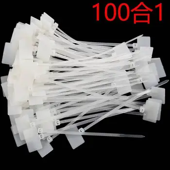 

Hot sale 100Pcs Zip Ties Write On Ethernet RJ45 RJ12 Wire Power Cable Label Mark Tag