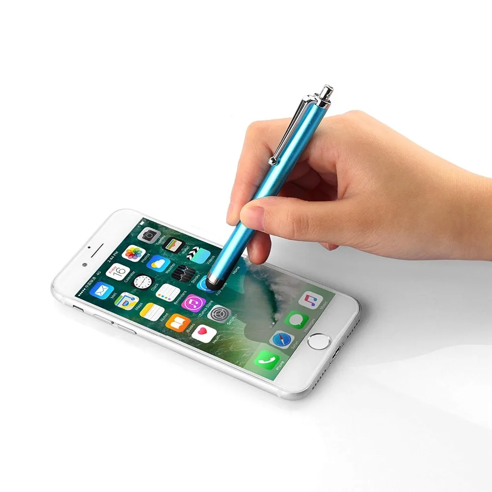 Металлический стилус для емкостного экрана мобильного телефона Сенсорный экран карандаш для iPad планшета для iPhone для samsung для Xiaomi для huawei комплект из 2 предметов