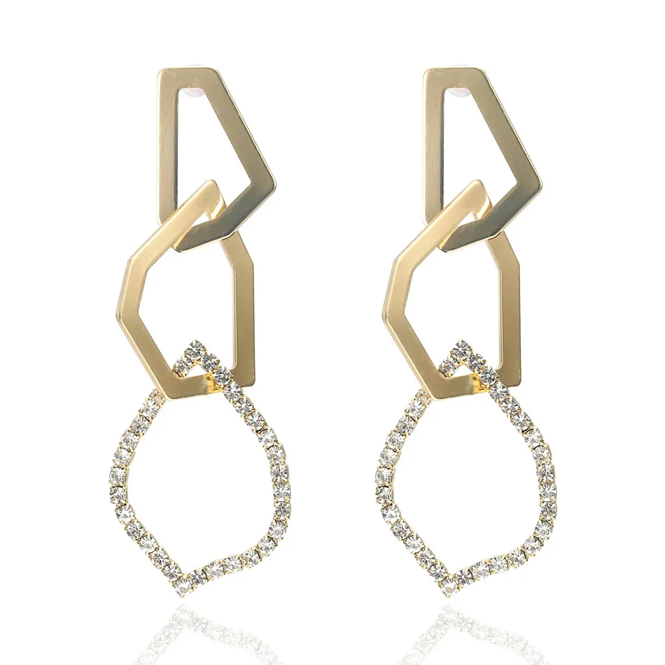 yjz8150-3 Match-Right Trendy Earrings for Women Geometric/Long/Big/Korean/Gold/Silver/Round/Drop Earrings Fashion Jewelry female yjz8150 - Окраска металла: yjz8150-3