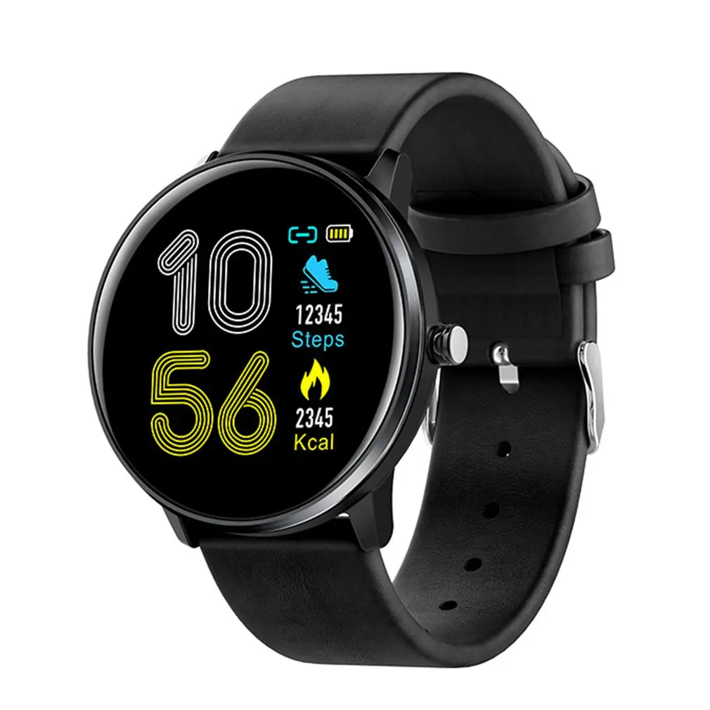 

Leather Strap Smart Sports Watch Fitness Bracelet Smart Sports Step Count Watch Waterproof Color Screen Smart Watch