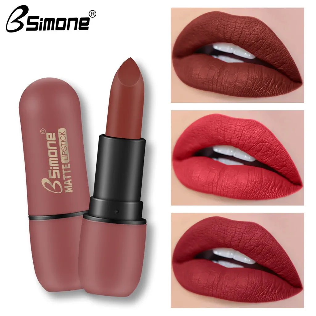 

Cute RED Lipstick Tube Mouth Red Brick Red Sweet Velvet 8Color Beauty Sexy Red Lip Women Fashion Lipstick