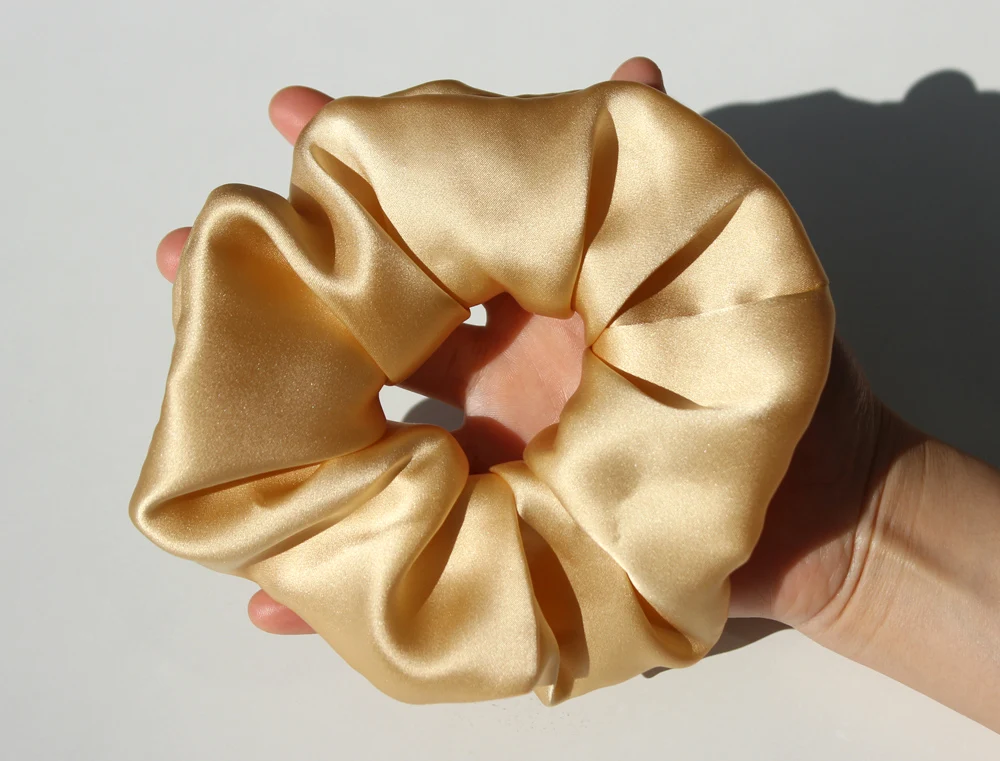 big hair clips 100% Pure Mulberry Silk Hair Ties Band Scrunchies for Women Girls Big Scrunchy Ponytail Holder Elastic Bobbles 16 Momme 6CM gold hair clips