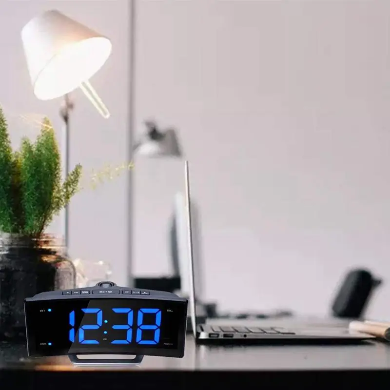 

Fm Radio Alarm Clock Led Digital Electronic Table Projector Clock Desk Nixie Projection Alarm Clock With Time Projection