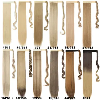 S-noilite 24'' Long Straight Synthetic Ponytail Wrap Around Clip In Ponytail Hair Extensions Heat Resistant Hair Tail 4