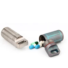 1 шт. портативный водонепроницаемый титановый контейнер для таблеток мини контейнер для таблеток Герметичная Бутылка для кемпинга на открытом воздухе аварийный дорожный инструмент 48 г Ta6110