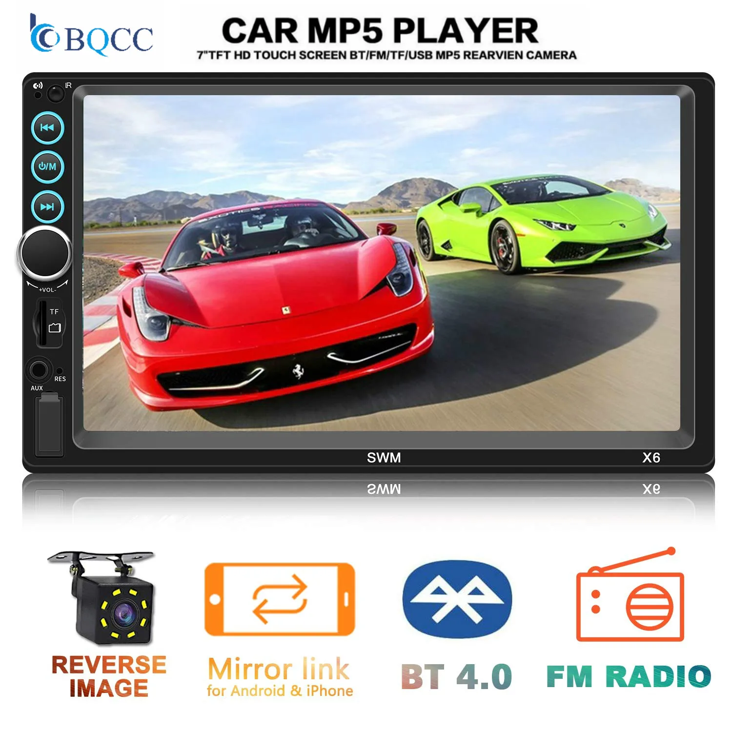 

Stereo Audio Systems 7inch Touch Screen Car Radio MP5 Player FM Radio Bluetooth Support Rear-View Camera USB Port/Aux/Mirror
