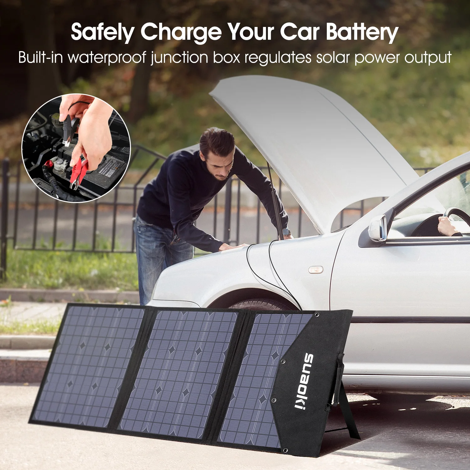 US $179.54 Suaoki 120W Foldable Solar Panel Charger With PD TypeC DC USB QC 30 And 20 Output Ports For Laptops Car Battery Power Station