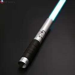 Ay tesco rgb lightsabre brinquedos de metal lidar com duelagem pesado 12 cor led mudança volume força 6 som blaster laser espada