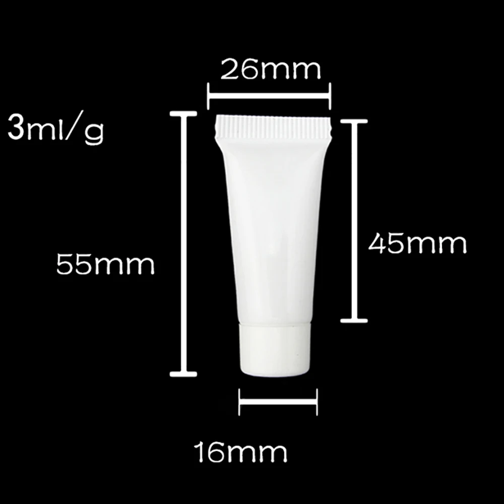 Mini 3ml White Soft Tube Cosmetic With White Rotate Lid