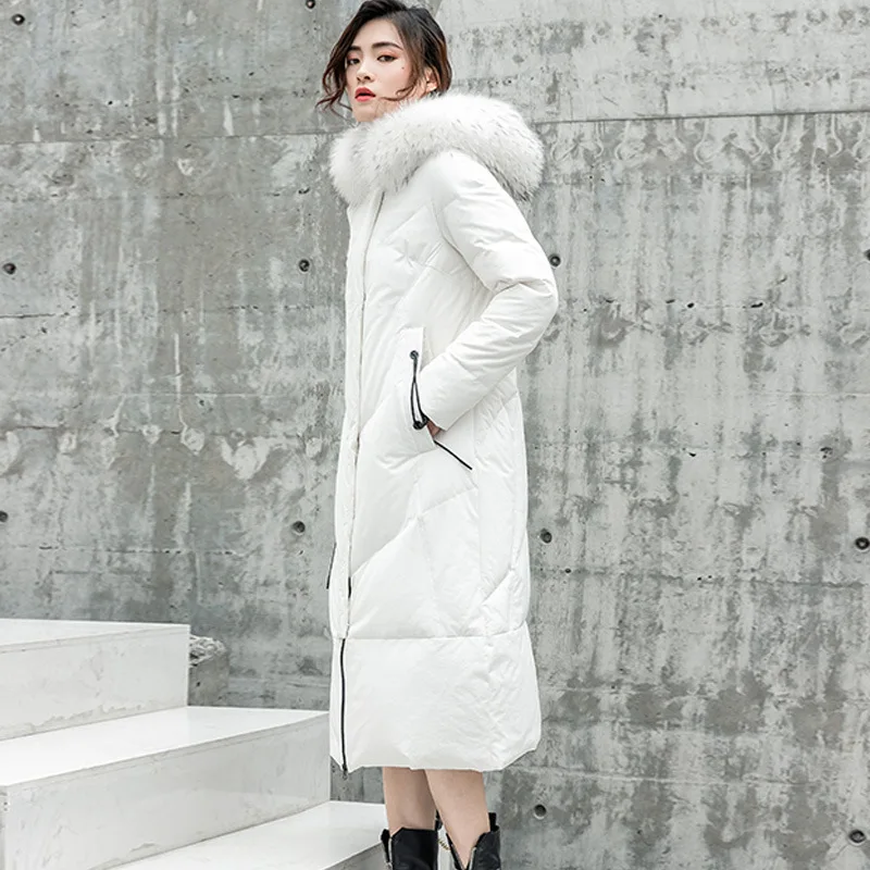 

White Women Jacket Duck Down Coat Long Down Jacket Winter Coat Women Korean Puffer Jacket Chaqueta Mujer 6821 YY1320