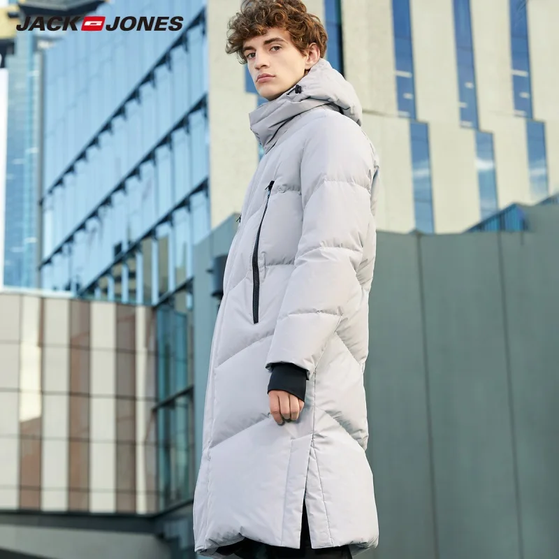 JackJones Мужская Зимняя Повседневная Длинная Куртка с капюшоном Уличная одежда