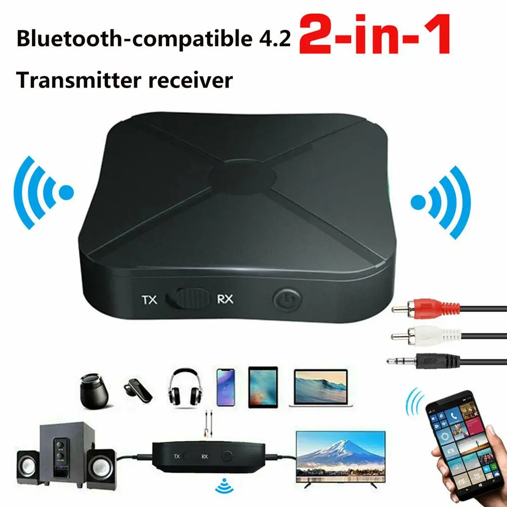 2 в 1 беспроводной Bluetooth аудио приемник KN319 передатчик 3 5 мм AUX разъем RCA USB ключ
