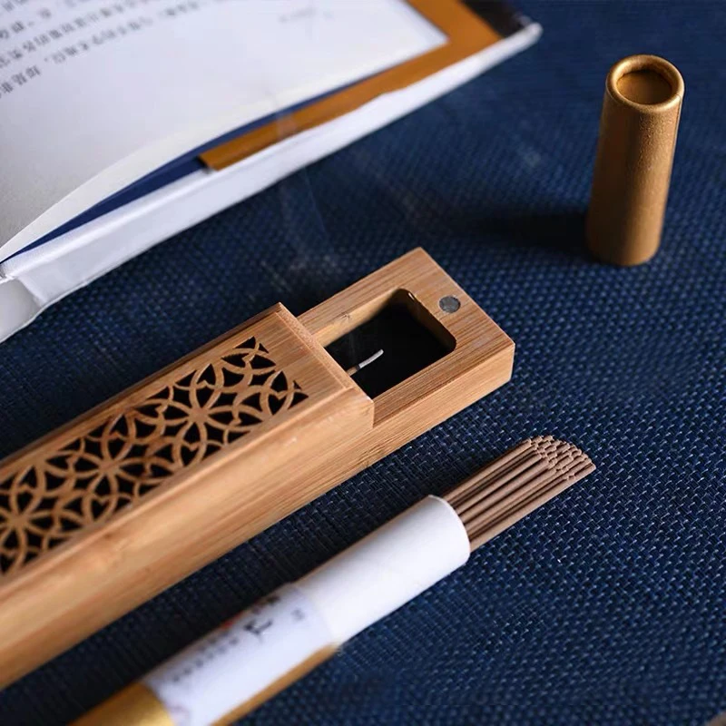

Bamboo Wooden Incense Thread Box Solid Wood Hollow Censer Joss-stick Inserted Wooden Ash Catcher Aromatherapy