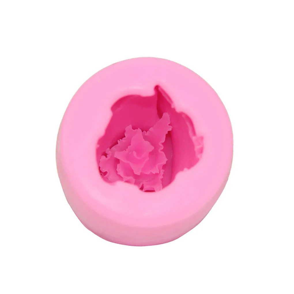 

new Pink 3D Rose Cookie Food Grade Silicone Soap Mould DIY Flower Fondant Cake Molds Baking Tool