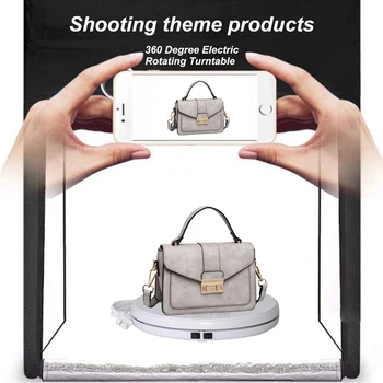 

360° 25cm Electric Rotating Turntable Motorized Display Stand White Black With Led Light for Model Jewelry Products Photography