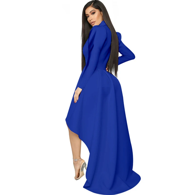Женское винтажное платье с глубоким v-образным вырезом и длинным рукавом, тонкое платье с высоким низким вырезом, осенне-зимнее однотонное длинное платье для вечеринок