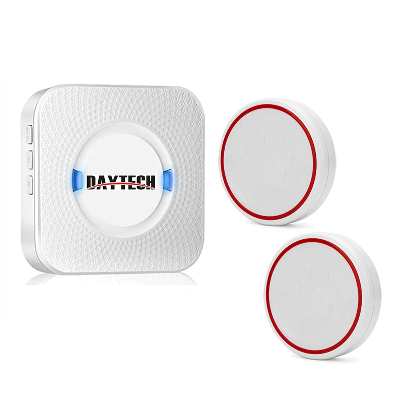 DAYTECH беспроводной дверной звонок сенсорная кнопка вызова Кольцо Дверной звонок светодиодный индикатор беспроводной дверной Звонок - Цвет: 1 Chime 2 Button