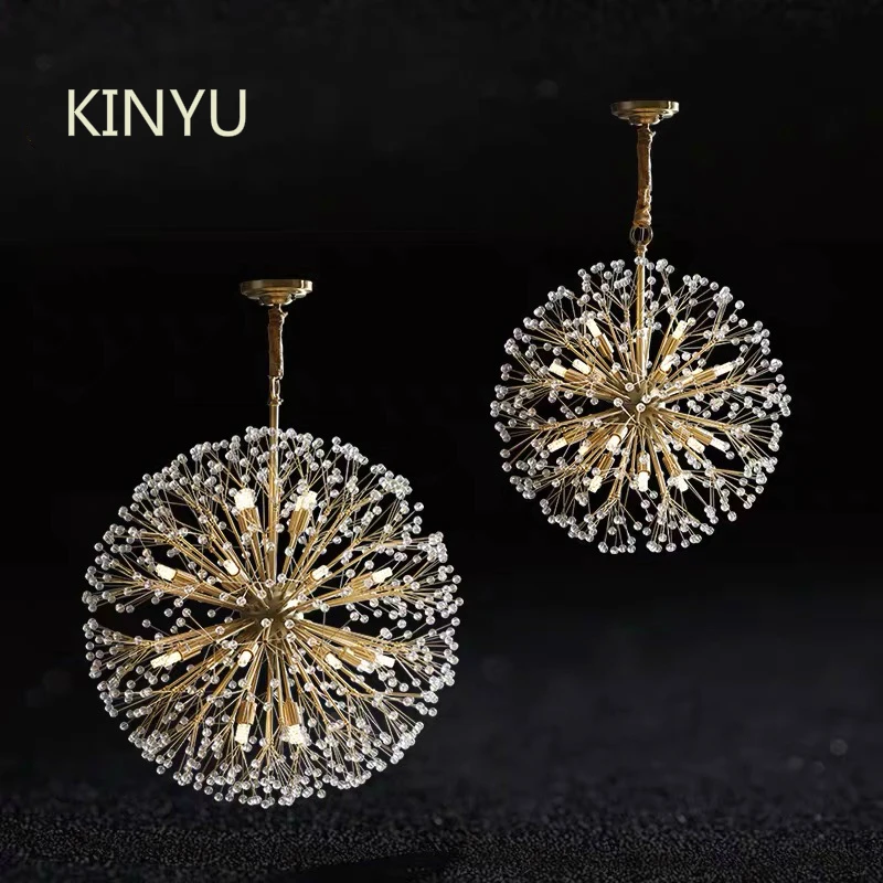 

Morden AC110V-220V Luxury LED Crystal Chandelier Dandelion Lighting Hanging Lamp For Bedroom Living Room Home Decoration KY-1027