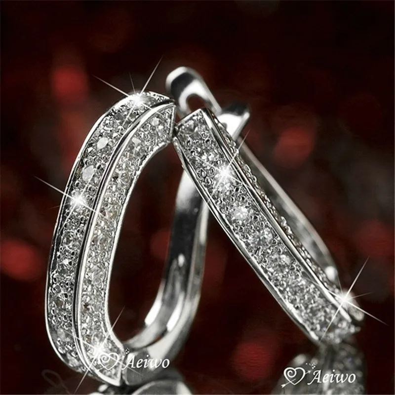 

Luxury Female Drop Earrring AAAAA cz 925 sterling silver Charm Statement Party Wedding Dangle Earrings for women Bridal Jewelry
