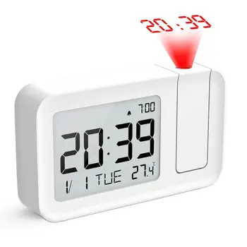 

LCD Projection digiatl Alarm Clock Electronic alarm Clock with Thermometer, Day of the Week, Date Display