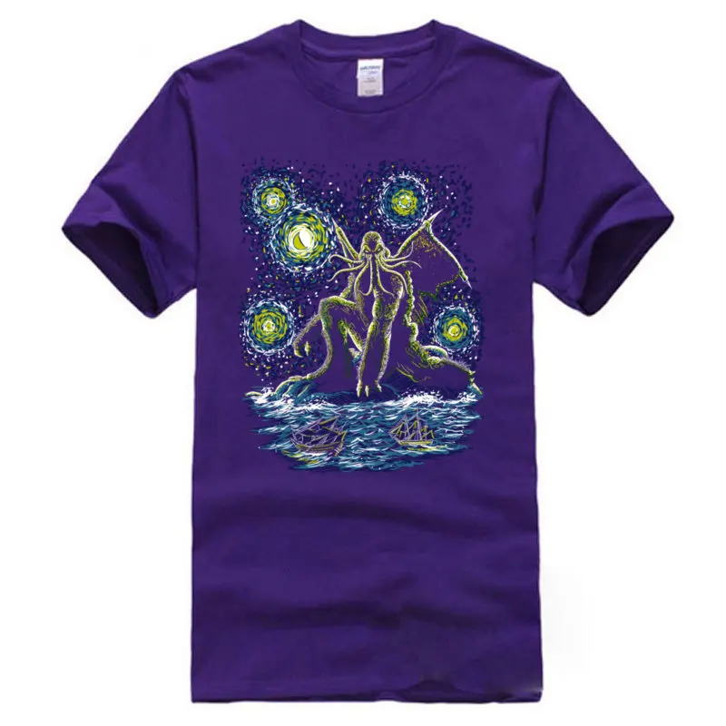 Night_of_Cthulhu_6744 3D Printed Tshirts for Men Pure Cotton Thanksgiving Day Tops Shirt Tee-Shirts Short Sleeve Discount O-Neck Night_of_Cthulhu_6744 purple
