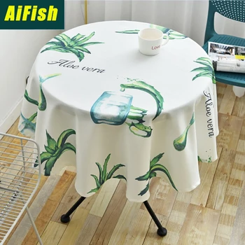 

Plant Printed Tablecloth Decoration Round Kitchen Birthday Party Dining Table Cover Tea Cloth Waterproof Tablecloth ZB016-4