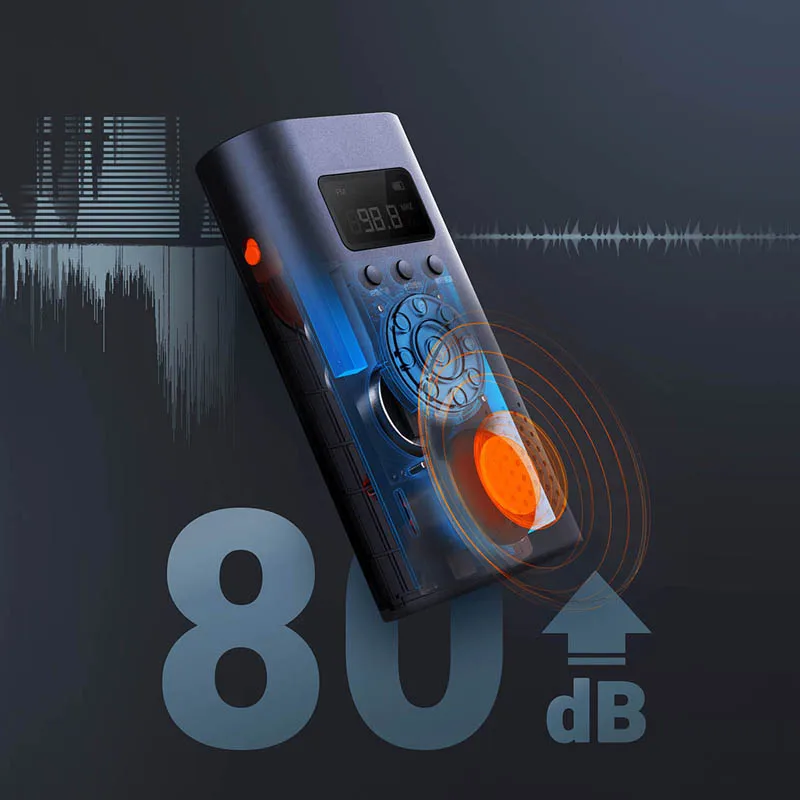 Radio de emergencia Receptor portátil de FM y AM Linterna Generador de energía manual Alerta de emergencia Luz láser Banco de energía de 4500 mAh 6 en 1_voghion.com