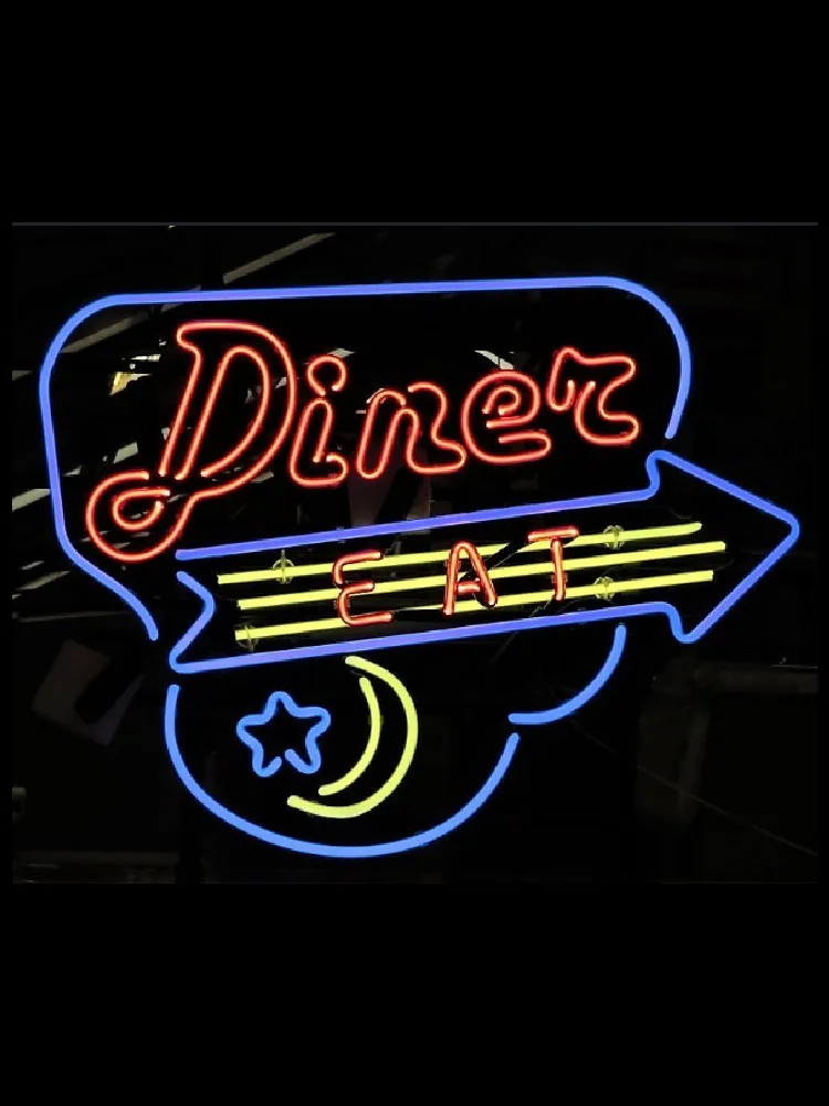 

Neon Sign Diner Eat Retro Glass Tube vintage neon sign Beer Bar Pub Handcraft neon signs restaurant custom LOGO Iconic Sign Art