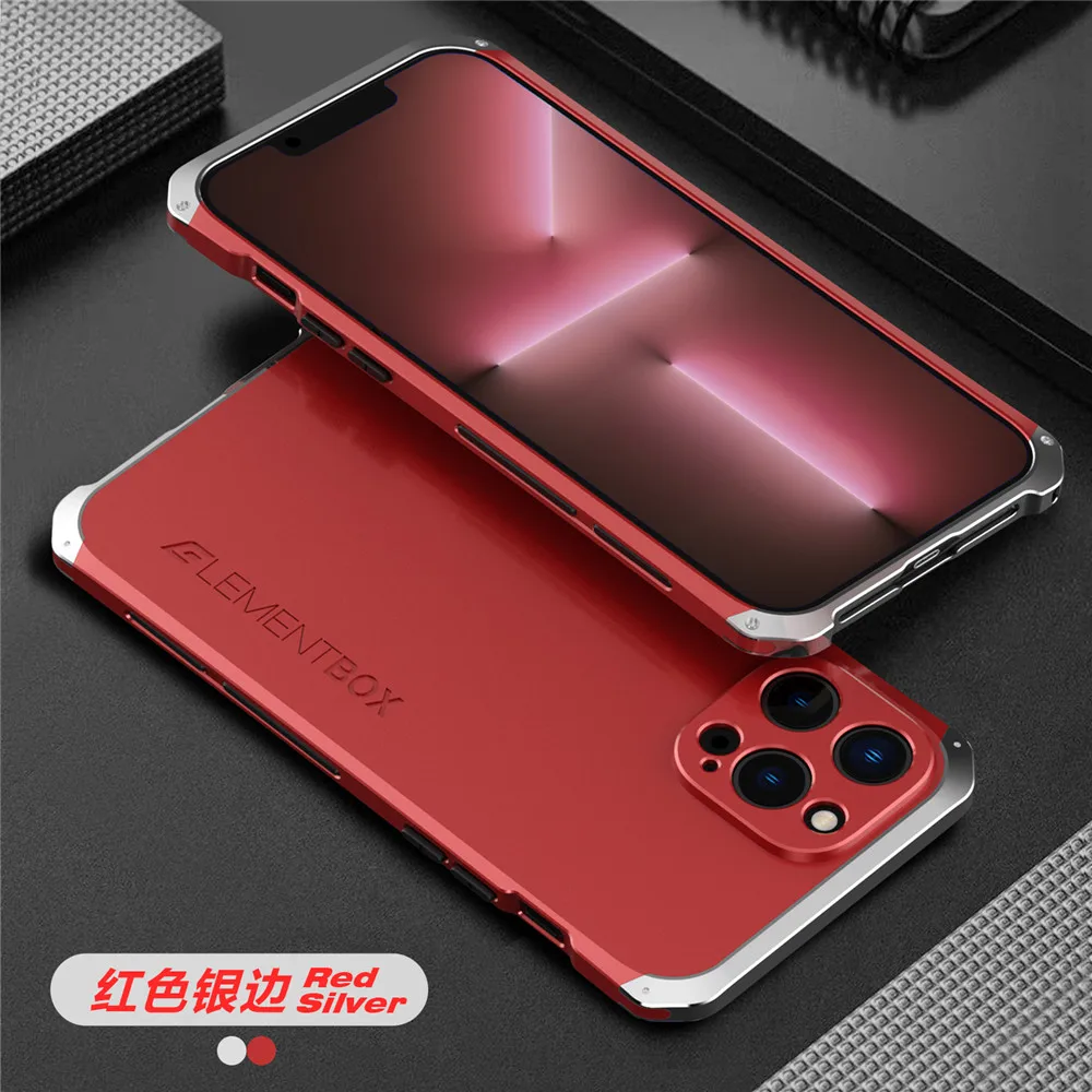 iphone 13 pro max leather case Armor Aluminum Metal case For iPhone 12 13 11 Pro Max Shockproof Back Cover for iphone 12 Pro XS MAX XR 6 7 8 Plus X Back Coques 13 pro max case