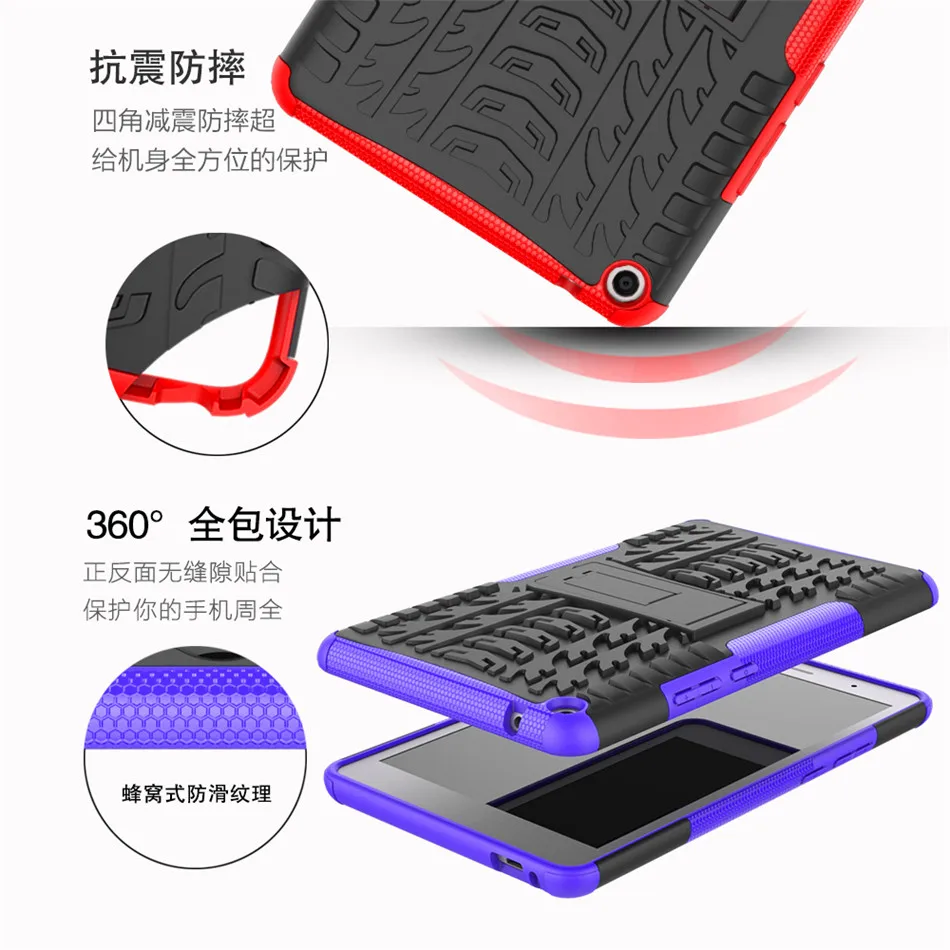 Case For Huawei MediaPad T3 8.0 KOB-L09 KOB-W09 Heavy Duty 2 in 1 Hybrid TPU+PC Rugged Durable Honor Play Pad 2 Stand Shell+Pen