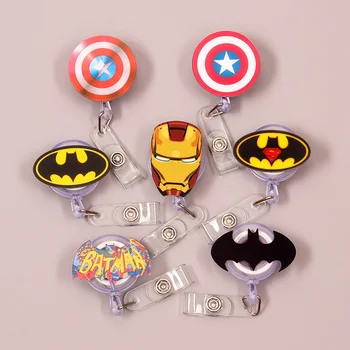 

1 Pc Creative Super Heros Acrylic Retractable Badge Reel Nurse Doctor Student Exhibition ID Card Clips Badge Holder Stationery