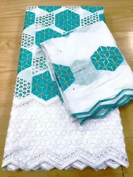 

7 yard Swiss lace fabric 2020 latest Dry lace embroidery African 100% cotton fabrics Swiss voile lace popular Dubai style
