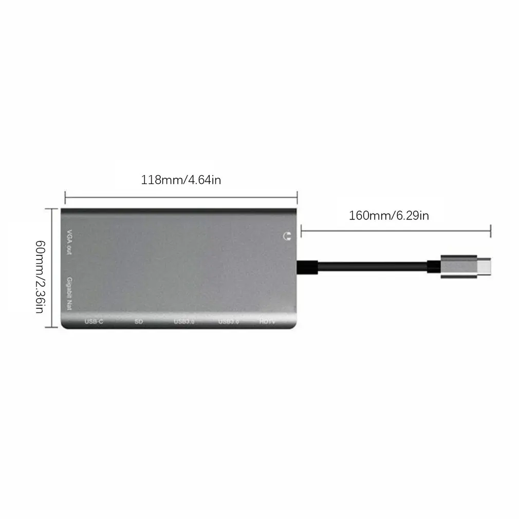 Usbc к Rj45 Lan 4K Hdmi Vga 2Usb 3,0 Sd слот для карт 8 в 1 type C адаптер концентратор для Macbook для samsung для huawei