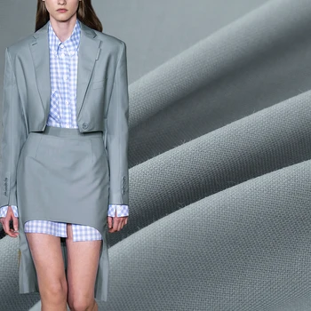 

Red Raspberry Grey Blue Silk Wool Worsted Fabircs High Quality Materials Women Suits Pants DIY Cloth Tailor Freeshipping