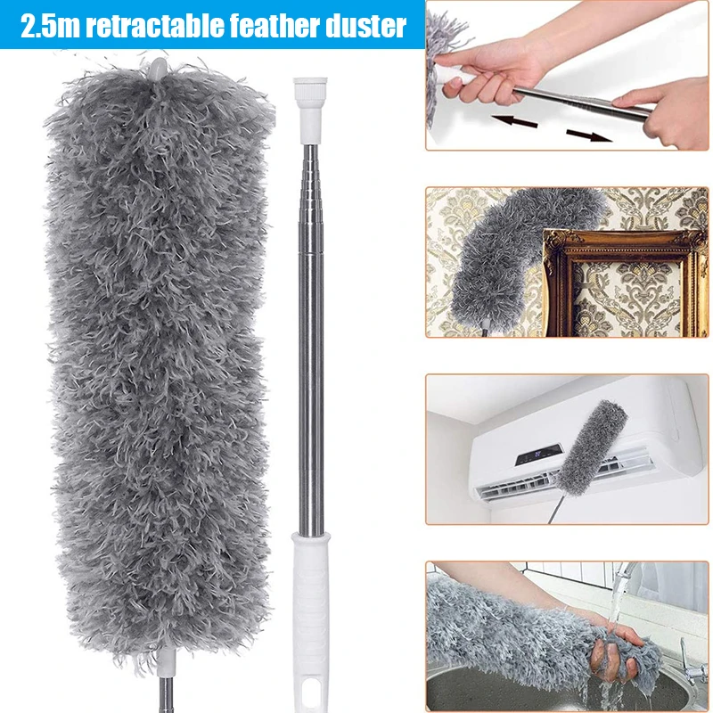 Spot Telescopic Microfibre Duster Dusting Brush With Flexible Corner