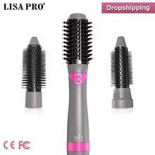 Lisa pro, новинка, горячая воздушная щетка, 2 в 1, один шаг, фен для волос, плойка, щетка для завивки, выпрямитель для волос, инструменты для укладки