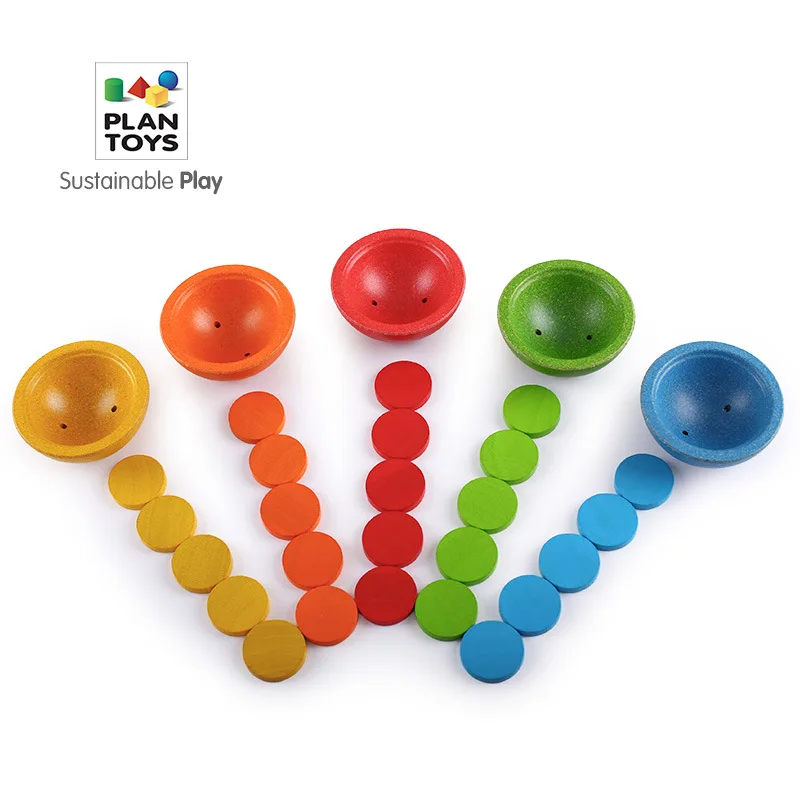 

PlanToys Sort Count Kindergarten Training Children Baby by Law Color Category Storage Educational Toy