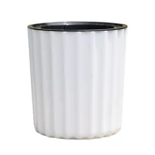 Best Offers Automatic Vertical Stripes Round Shape Self Watering Plant Flower Pot Planter For Desktop Table Floor Garden Home Decoration Best Offers Automatic Vertical Stripes Round Shape Self Watering Plant Flower Pot Planter For Desktop Table Floor Garden Home Decoration