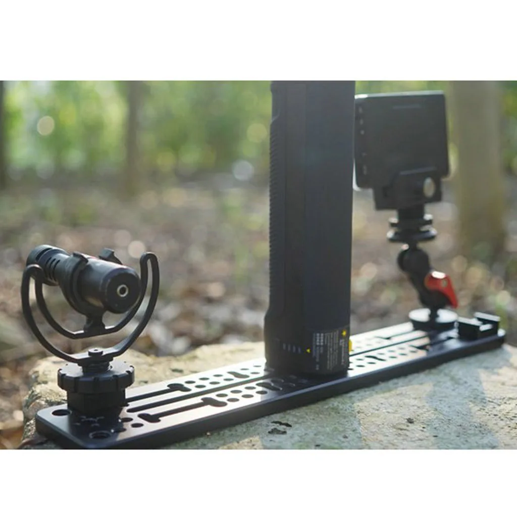 

12-inch Quick Release Cheese Plate Mounting Baseplate for Camera Stabilizer DSLR Rig -Black