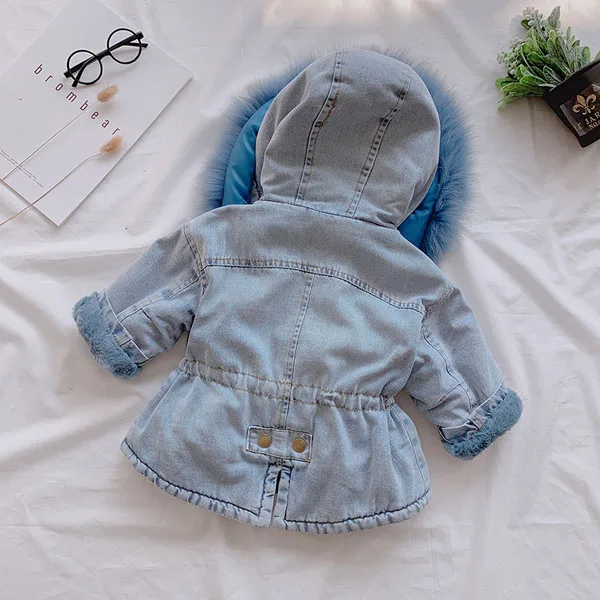 Одежда для новорожденных; Джинсовая Плотная хлопковая стеганая куртка для девочек