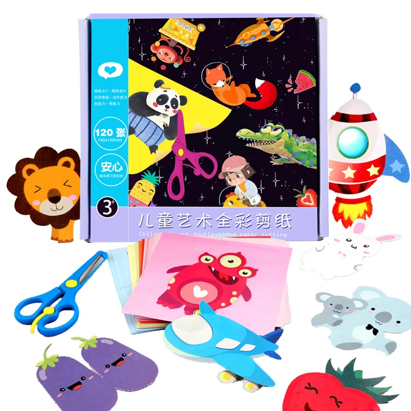 

96 Sheets Handmade Paper Cut Book Craft Paper Children DIY Handmade Book Scrapbooking Paper Toys for Kids Learning Toys