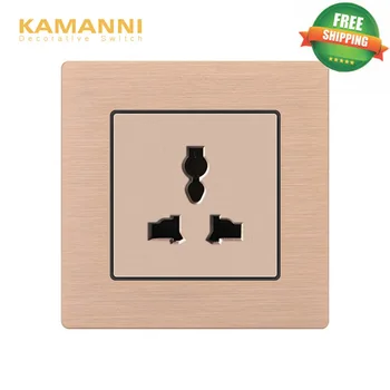 

Kamanni Wall Light Socket 13A 3 Pin Universal Socket Aluminum Wire Drawing Panel Five Colors Available