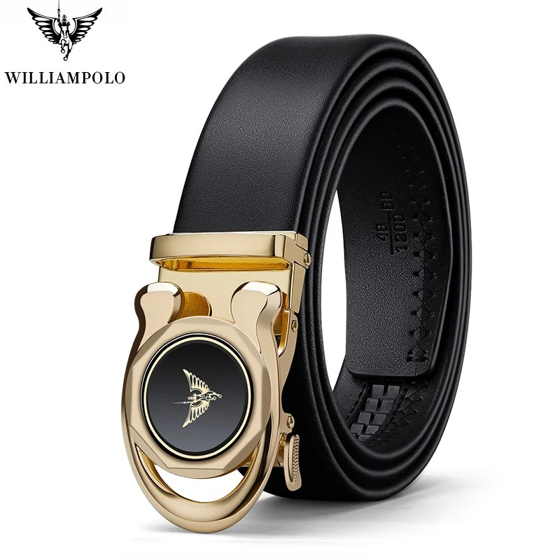 Новинка 2021 стильный мужской ремень WilliamPolo из натуральной кожи высококачественный модный роскошный