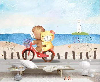 

CJSIR Custom Wallpaper Cartoon Hand-painted Creative Fashion Romantic Bear Children Room Background Living Room 3d Wallpaper
