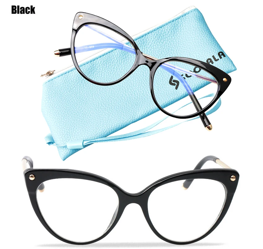 SOOLALA TR90, кошачий глаз, синий светильник, блокирующие очки, Женская оправа из сплава, антибликовые очки для компьютерных игр, для сна, лучше, синий светильник, очки