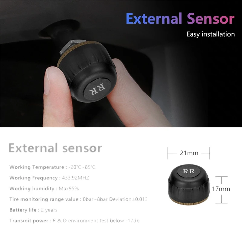 USB Android TPMS система контроля давления в шинах дисплей система сигнализации Внешние датчики Android навигация Автомагнитола 4 датчика