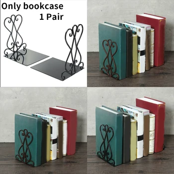 

1 Pair Storage Desktop Organizer Home Wrought Iron Craft Book End Shelf Decorative Vintage Stationery Gift Support Stand Student