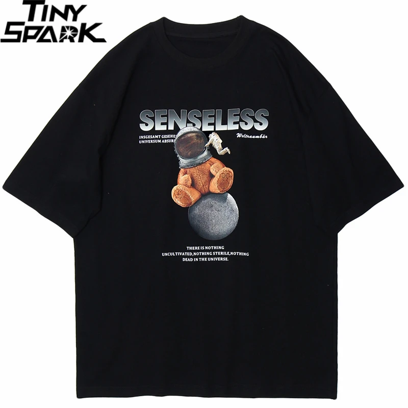 Hip-Hop T-Shirt Spaceman Streetwear Harajuku Cotton Fashion Summer Short-Sleeve Print