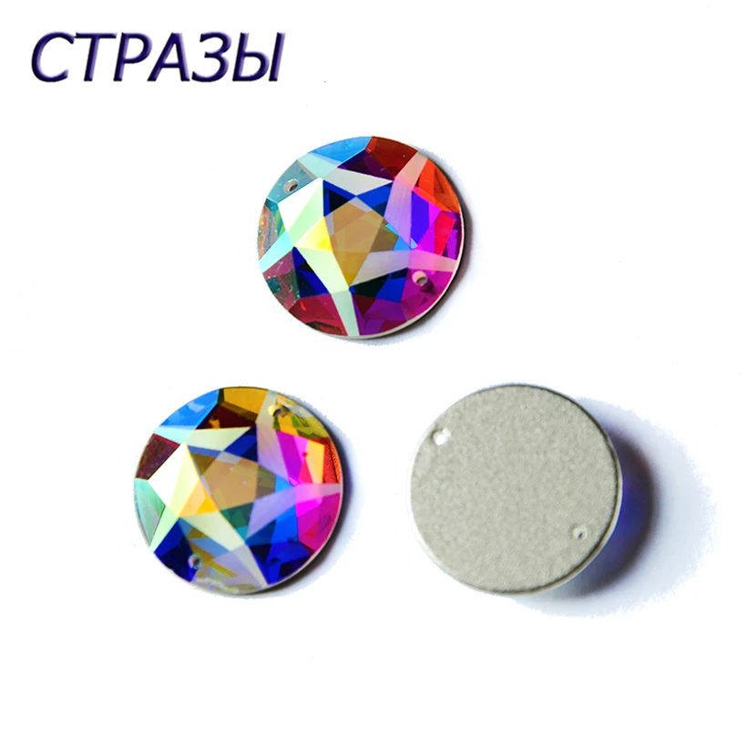 

2016TH DIY Strass 2 holes K9 Sew On AB Matte Star Flat Back Crystal Gem Stone Round Wedding Dress Evening GYM Bridal Shoes